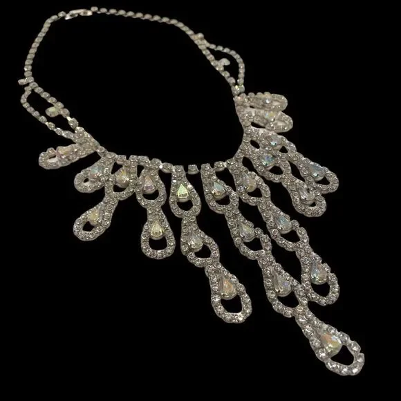 Vintage 1950’s Rhinestone Statement Necklace - Picture 9 of 9